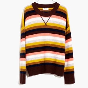 Madewell Reedham Stripe Cashmere Striped Sweater Size Medium